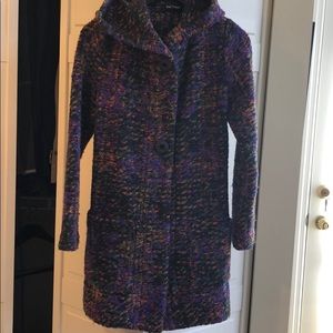 Wool jacket, bright color pattern size small